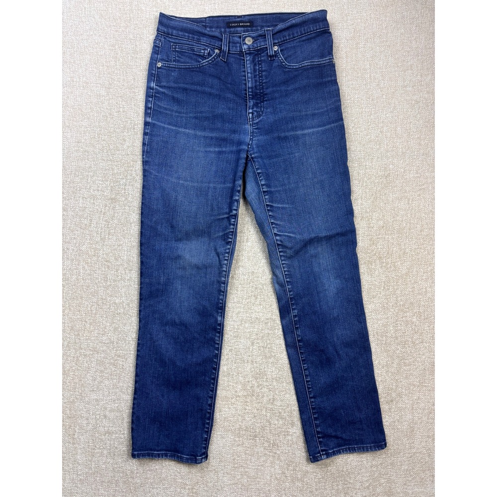 Lucky Brand Bridgette High Rise Crop Slim Jeans Size 10/30A Medium Wash Blue